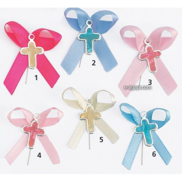 Baptism favors Greek martyrika cross witness pins for boys and girls colored cross
