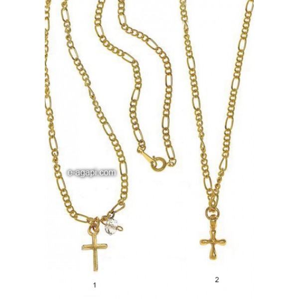 Baptism favors martyrika cross witness necklaces for boys and girls gold chain