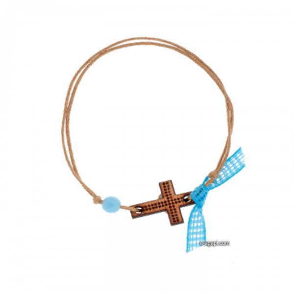 Baptism favors Greek martyrika cross witness bracelets for boys wooden cross